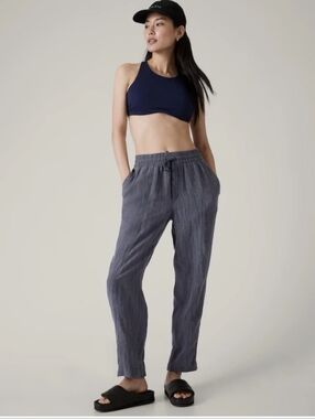 Athleta Retreat Linen Ankle Pants Size Medium